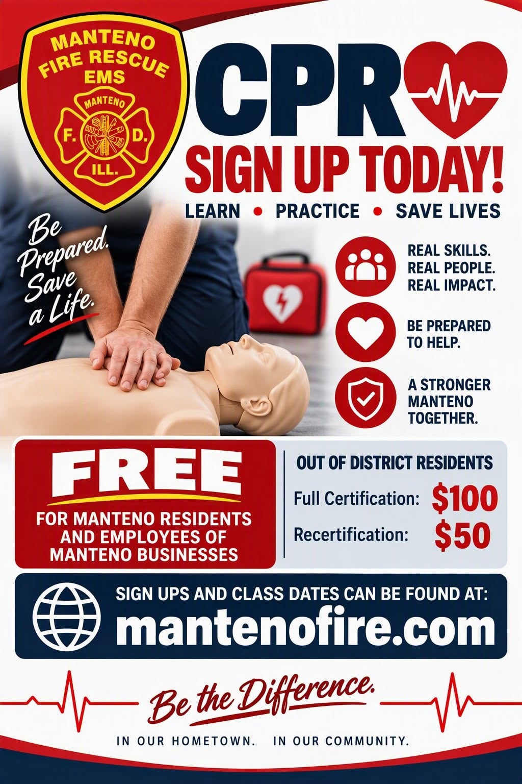 Manteno fire offers free CPR classes to residents, local workers — Geneva Business news
